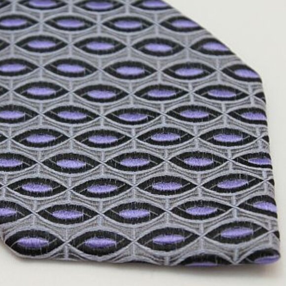 Extra Long Lanae Joy Silk Tie - Exclusive Private Label - Silver Lavender - Picture 2 of 4